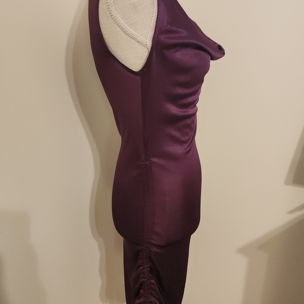 Charlotte Russe Satin Midi Dress in Rich Purple - Picture 2 of 3